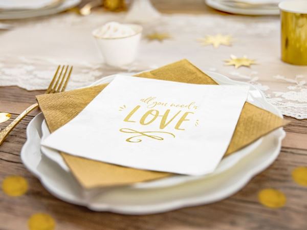 20 Guardanapos All You Need Is Love Ouro