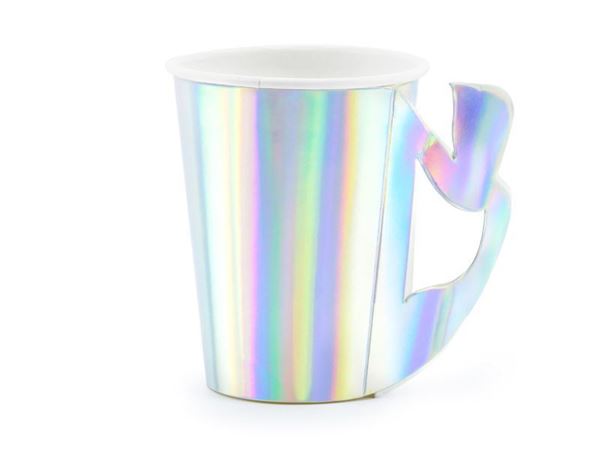 6 Copos Cauda Sereia Iridescente
