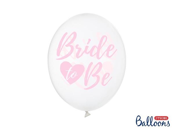 6 Balões Latex Bride To Be Crystal Clear