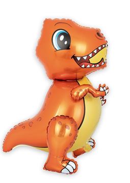 Balao Foil Dinossauro Laranja 66cm