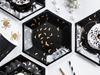 6 Pratos Pretos Com Morcegos Ouro