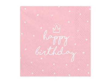20 Guardanapos Happy Birthday Rosa
