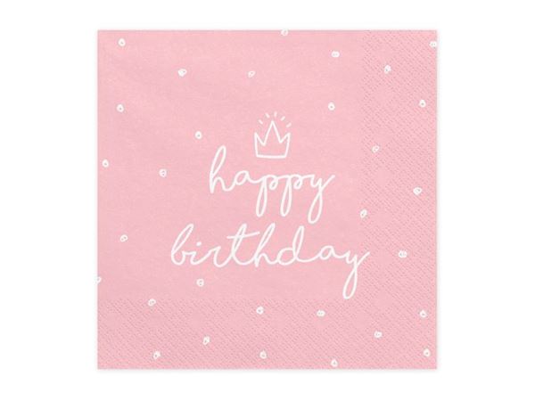 20 Guardanapos Happy Birthday Rosa