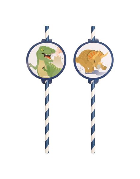 8 Palhinhas Happy Dinossauros
