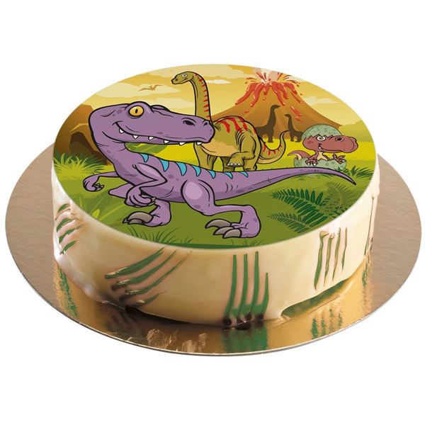 Disco Comestível Sem Açúcar Dinossauro 20cm