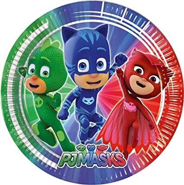 8 Pratos 23cm Pj Masks