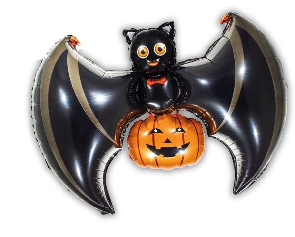Balão Foil 103cm Morcego Com Abóbora Halloween
