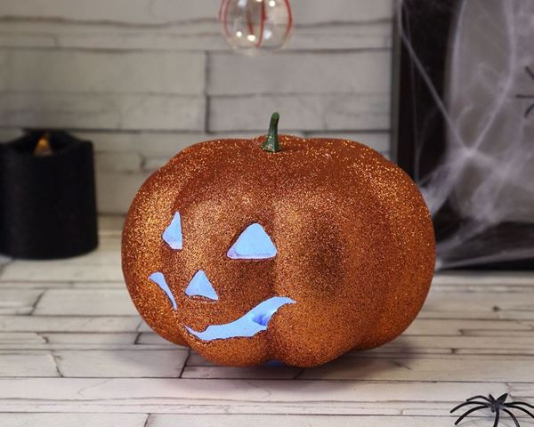 Abóbora Brilhante 17cm Com Luz