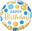 Balão Foil 18" Happy Birthday Blue & Gold