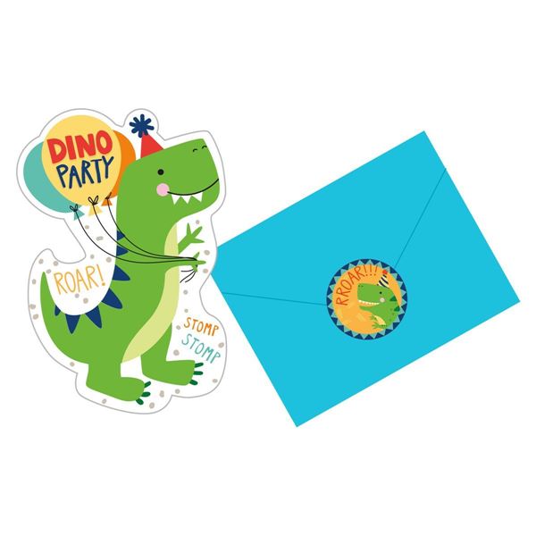 8 Convites Dino Mite Party
