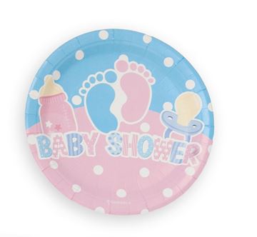 8 Pratos Baby Shower Pastel