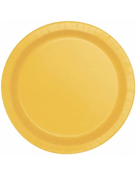 8 Pratos 18cm Amarelo