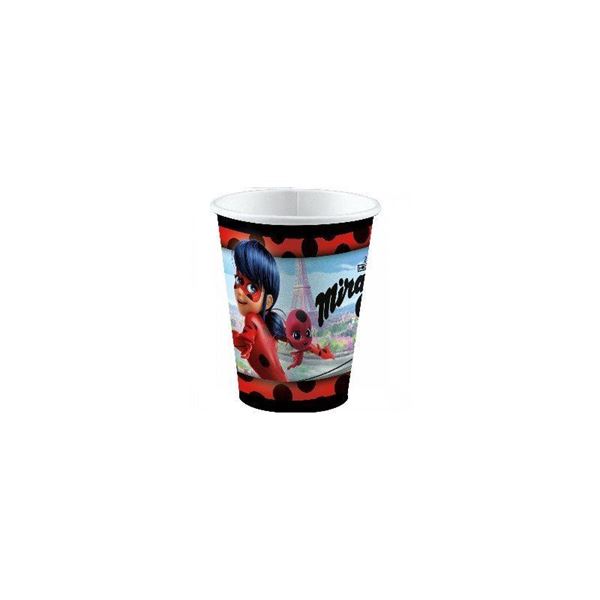 8 Copos Cartão Ladybug