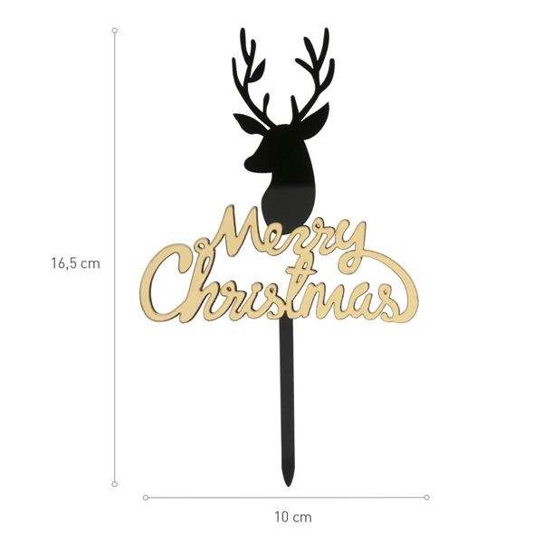 Topper Merry Christmas 16.5x10cm