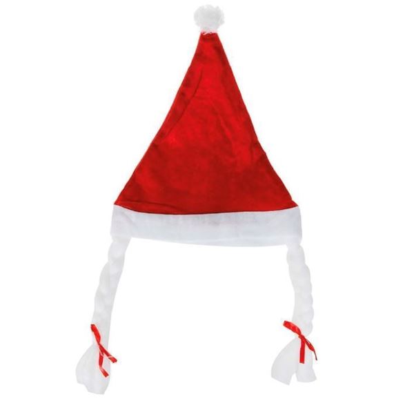 Gorro De Natal Com Trança Criança