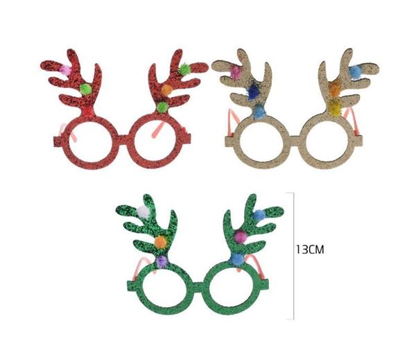 Óculos Rena De Natal Cores Sortidas