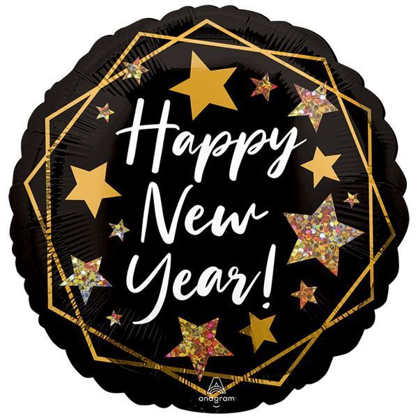 Balão Foil 18" Hny Gold Sparkle