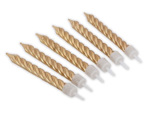 6 Velas Torcidas Ouro