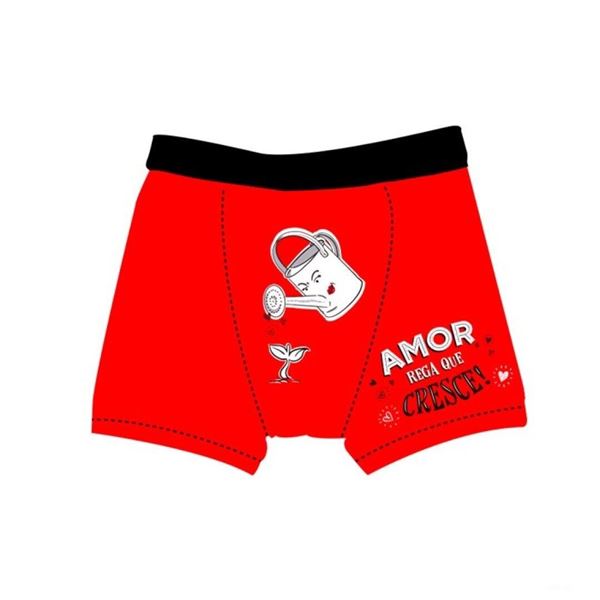 Boxers Vermelhos Amor Rega Tamanho L