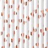 10 Palhinhas Corações Rose Gold
