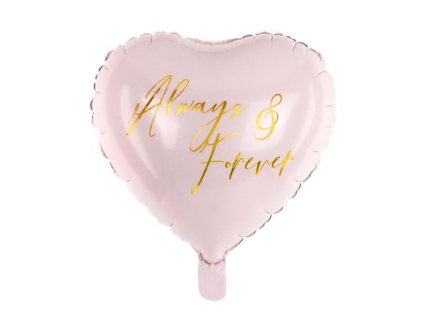 Balão Foil Coração Rosa Always & Forever 45cm