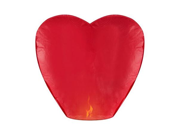 Lanterna Da Felicidade Coração Vermelho 95cm