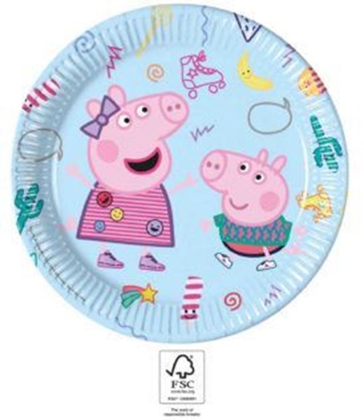 8 Pratos 23cm Peppa Pig