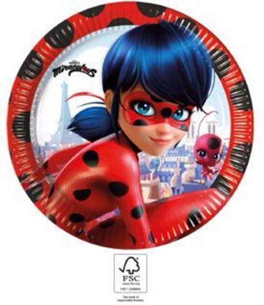 8 Pratos 23cm Ladybug