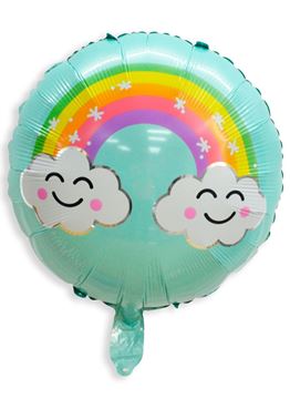 Balão Foil Standart Azul Arco Iris 45cm