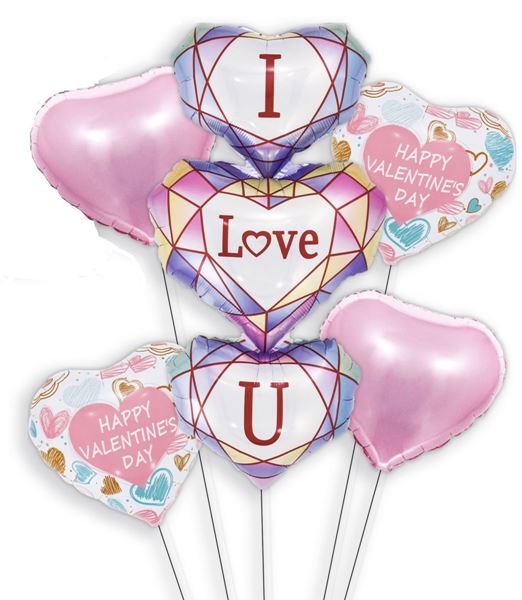 Conjunto De Balões I Love You Valentine 5un