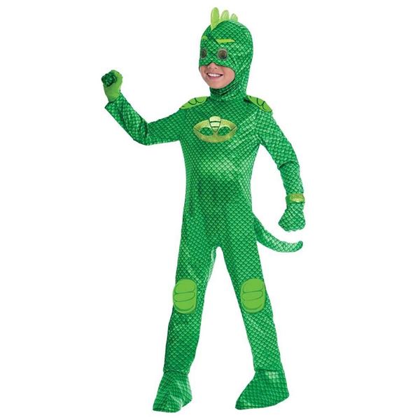 Fato Pj Mask Gekko 7-8 Anos Deluxe