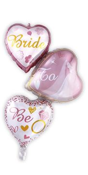 Balão Foil Bride To Be 3 Corações 95cm