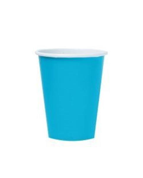 Copos De Papel Azul Caribe