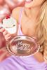 6 Pratos Happy Birthday Rose Gold 18cm