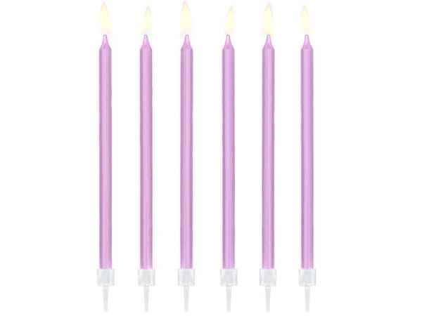 12 Velas Lilás 14cm