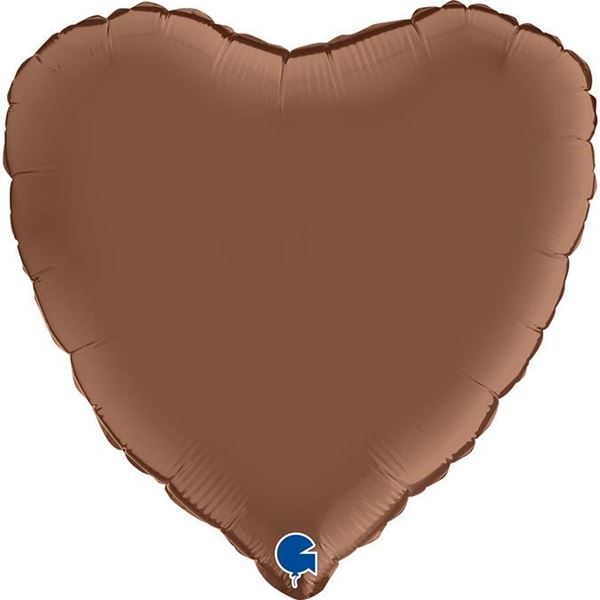 Balão Foil 18" Coração Chocolate Satin