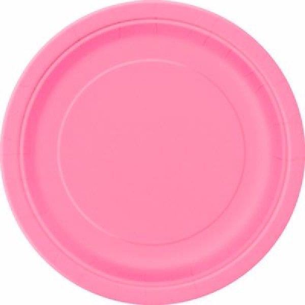 16 Pratos 23cm Rosa