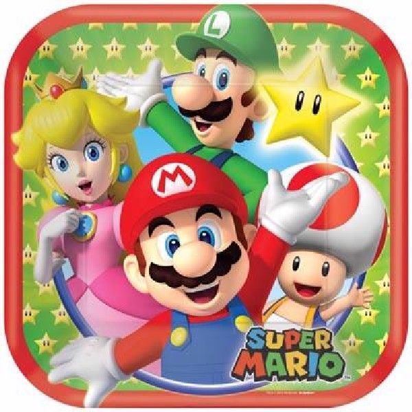 8 Pratos 18cm Super Mario