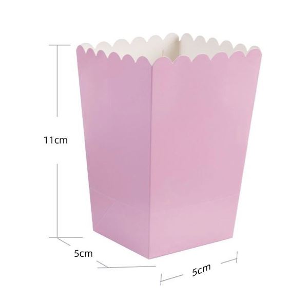 6 Caixas Pipocas 11cm Rosa