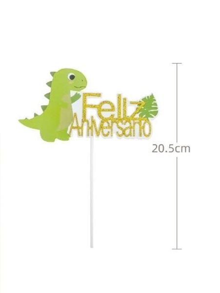Topo De Bolo Feliz Aniversário Dino