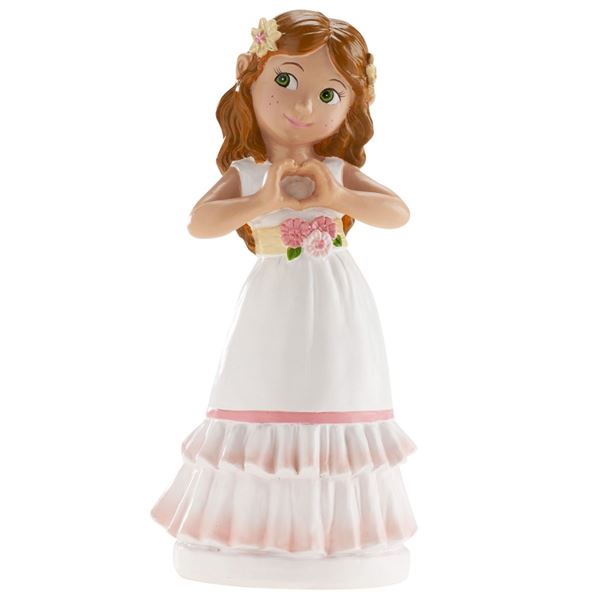 Menina Comunhão/batismo Coração 16cm