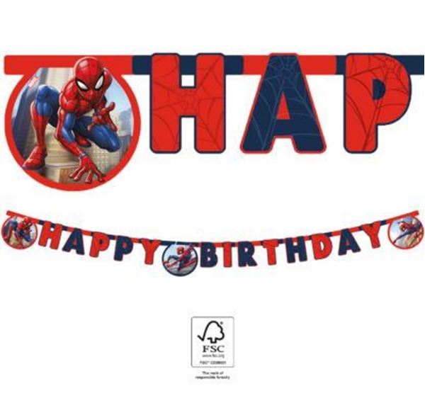 Banner Happy Birthday Spiderman Crime Fighter