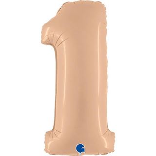 Balão Foil Número 1 Nude Satin