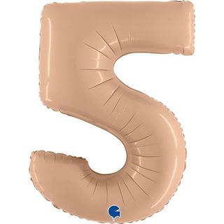 Balão Foil Número 5 Nude Satin