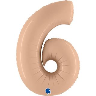Balão Foil Número 6 Nude Satin