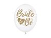 6 Balões Latex Bride To Be Crystal Clear Ouro
