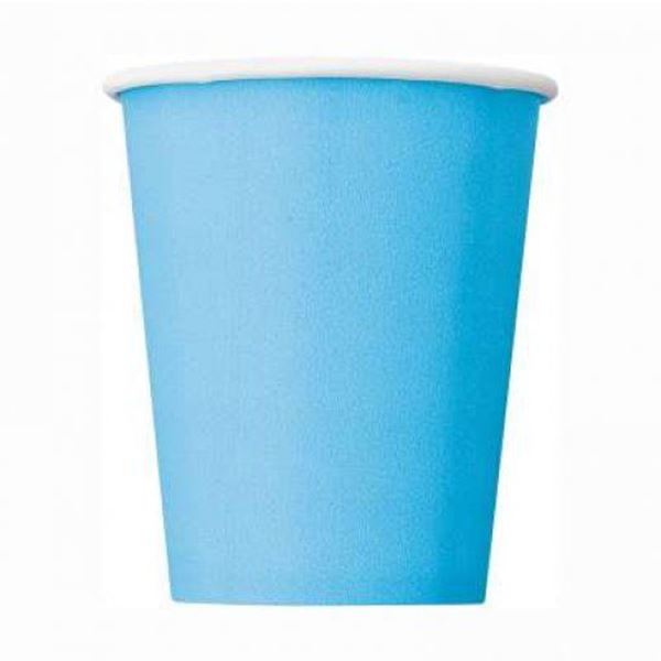 14 Copos Papel Azul Claro