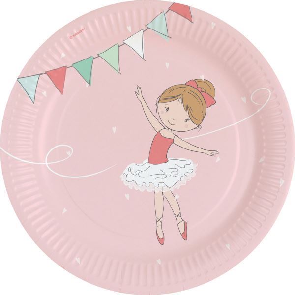 8 Pratos 23cm Pequena Bailarina