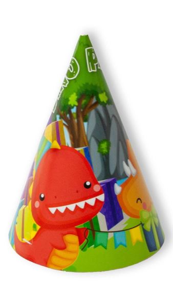 6 Chapéus Dino Party
