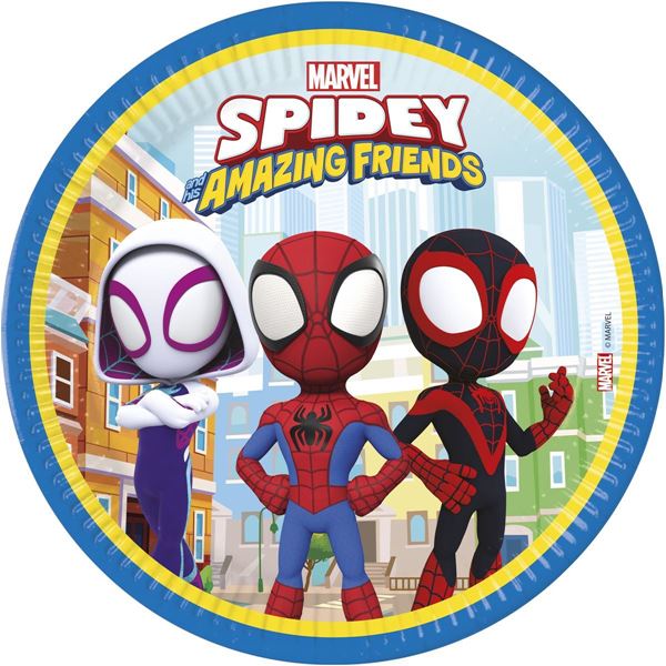 8 Pratos 23cm Spidey